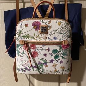 Dooney & Bourke Botanical Collection Coated Cotton White Floral Backpack